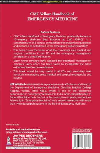 CMC Vellore Handbook of Emergency Medicine, 3/E for PG Medical Students, Intensivists and Emergency Physicians | Complete ED Protocols with Trauma, Toxicology and Procedures | Critical Care