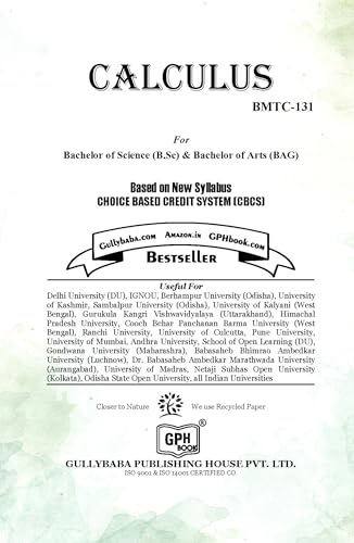 Gullybaba IGNOU BSCG 1st Sem BMTC-131 Calculus in English (Latest Edition)