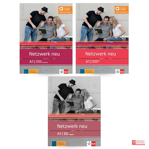Netzwerk Neu A1 German Learning 3 Book Set (Coursebook + Workbook + Glossary) for Goethe-Zertifikat A1 / ÖSD A1 / telc A1 Preparation