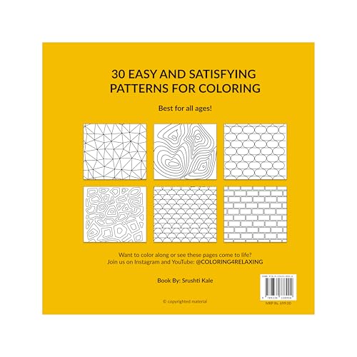 Coloring for Relaxing : Stress-relief premium quality easy coloring book for busy adults | Ages 3 to 70 | Premium 150GSM paper | Thick bond paper