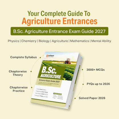 Arihant B.Sc. Agriculture Entrance Exam 2027 | Complete Study Guide for CUET, UPCATET, ICAR, Rajasthan JET & Other Agriculture Entrance Exams | ... up to 2026 & Latest Syllabus | Hindi Medium