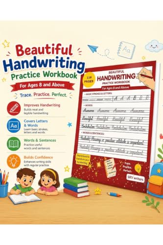 Beautiful Handwriting Practice Workbook: Trace and Practice Handwriting for Ages 8 and Above
