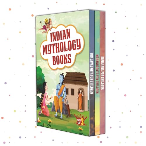 Set of 3 Mythology Story Books for 5+ Years Kids -Ramayana, Bhagavad Gita , Mahabharata (Illustrated)