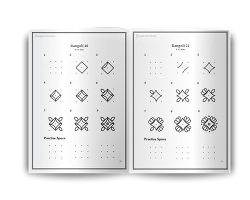 Mindful Rangoli Art Vol. 1: 50 Step-by-Step Rangoli and Muggulu Designs with 3 and 4 Dots | For Mindfulness | Creativity | Stress Relief (Mindful Art Therapy)