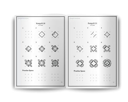Mindful Rangoli Art Vol. 1: 50 Step-by-Step Rangoli and Muggulu Designs with 3 and 4 Dots | For Mindfulness | Creativity | Stress Relief (Mindful Art Therapy)