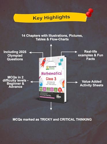 Disha Olympiad Champs Mathematics Class 3 with Chapter-wise Previous 13 Year (2013 - 2025) Questions 7th Edition | Complete Prep Guide with Theory, PYQs, Past & Practice Exercise