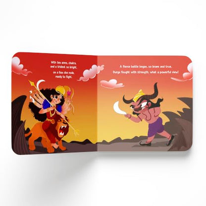 Goddess Durga and Mahishasura: Tales of Hindu Gods and Goddesses: An Illustrated Board Book for Kids | Story Book on Durga | Ages 5+ [Select Learning]