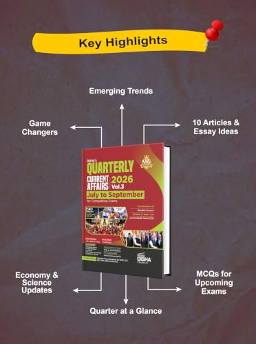 Disha Quarterly Current Affairs 2026 Vol. 3 - July to September for Competitive Exams 10th Edition | General Knowledge/ Awareness | SSC, Bank PO/ Clerk, RRB, UPSC, IAS Prelims & Mains, CDS, NDA