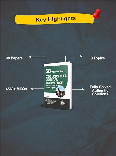 Disha 38 Previous Year CDS & CDS OTA General Knowledge Topic-wise Solved Papers Phase I & II (2007 - 2025) 6th Edition | Combined Defence Services PYQsQuestion Bank