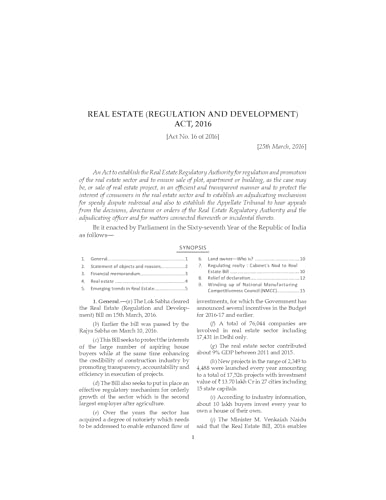 Lawmann's Real Estate (Regulation and Development) Act, 2016 | Bare Act with Comments