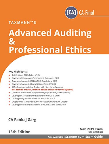 Advanced Auditing & Professional Ethics (CA-Final) (for Nov 2019 Exam-Old Syllabus) (13th Edition Ju book cover