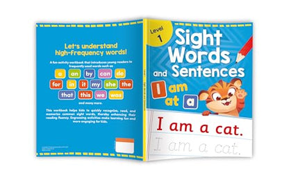 Sight Words and Sentences-Level 1: Practice Workbook of the Most Common Sight Words | Engaging Activities to Learn High-Frequency Words and Build Reading Fluency & Vocabulary for Preschool Kids I Ages 3+ [Select Learning]