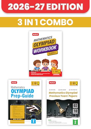 MTG Mathematics Olympiad (IMO) Workbook, Prep Guide & Previous Years Papers Class 2 (PYQs) with Mock Test Paper - SOF Olympiad Books For 2026-27 Exam (Set of 3 Books)