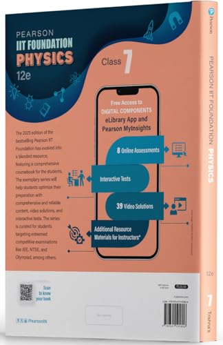 Pearson IIT Foundation'25 Physics Class 7 | For JEE, NTSE & Olympiad Exams | As per CBSE, ICSE & State Curriculums | Free acess to 8 Online Assessments, 39 Video Solutions & Interactive Tests via Pearson MyInsights & elibrary | 12th edition