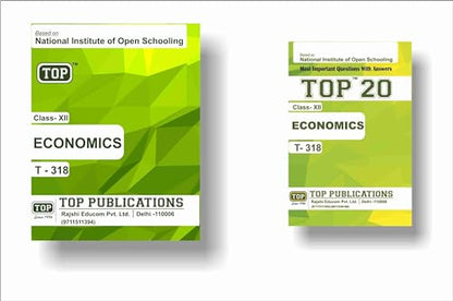 TOP NIOS Class 12 Economics 318 Guide + TOP 20 Most Important Question Answers (Mini Book) - Set of 2 Books
