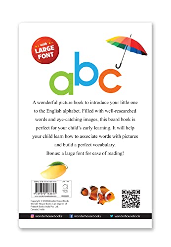 Abc - Board Book For Kids | Large Font | Age 0–5 Years | Early Alphabets Learning | Bold Letters | Bright Pictures | Letter Recognition | Babies | Toddlers | Preschoolers | Latest Edition