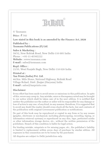 Taxmann's GST Acts with Rules [Bare Act | Finance Act 2026] – Consolidated | Annotated Compendium of the CGST | IGST | UTGST | Compensation Cess Acts with Rules