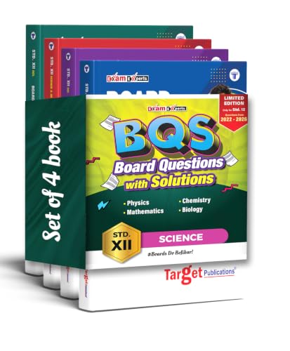 Std. 12 Science Board Question Bank with Solutions (2022–2026) | PCMB Chapter-Wise Board Questions | Maharashtra HSC Board Exam Preparation | Physics, Chemistry, Mathematics & Biology - Set of 4 Books