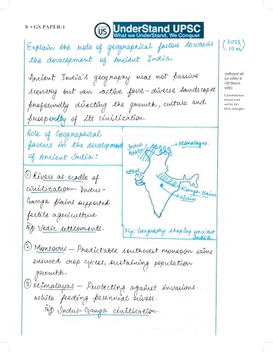 UPSC Conquer Mains PYQs 300+ Handwritten Notes Model Answers Book for UPSC CSE & State PSC Main Exam 2026 | 10 Year Exams PYQ GS General Studies Paper 1, 2, 3, 4 | Diagrams, Maps (in English) 2025-26