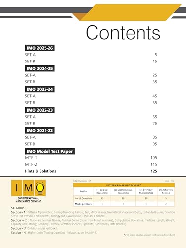 MTG IMO Olympiad 10 Previous Years Papers Class 4 Mathematics (2025-2021 Set A & B) - Model Test Papers with 24 Sample OMR Sheets | PYQ Book For SOF Olympiad 2026-27 Exam