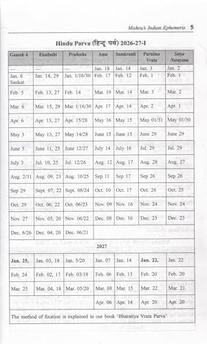 Mishras Indian Ephemeris 2026 Chitrapaksha Ayanamsha Rashtriya Rajdhani Panchang Samvat 2083 Daily Planetary Positions Jyotish Ganit Reference Guide Vedic Astrology Book