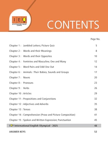 MTG International English Olympiad (IEO) Workbook Class 1 - Chapter-wise MCQs with Achievers Section - SOF Olympiad Books For 2026-27 Exam