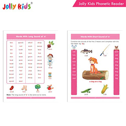 Jolly Kids Phonetic Readers from Sound to Words Book for Kids Ages 3-7 Years| Vowel & Consonants Sound | Sight Words | Learning the Letter Sound | ... Child's First Steps in Reading with Phonics