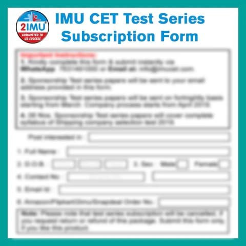 IMU CET 2026 Question Bank with Test Series Subscription - 2026 || 2IMU® Join Merchant Navy