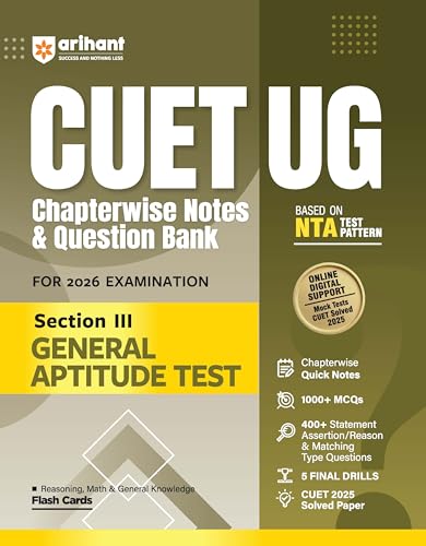 Arihant CUET UG 2026 General Aptitude & English Language Combo | Chapterwise Notes & Question Bank | Based on NTA Pattern | 1000+ MCQs, Case-Based & ... | Flash Cards & Free Online Digital Support