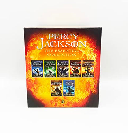 The Essential Percy Jackson Collection (7 Books Set) by Rick Riordan (Lightning Thief, Sea of Monsters, Titan's Curse, Battle of Labyrinth, Last Olympian, Greek Heroes, Greek Gods)