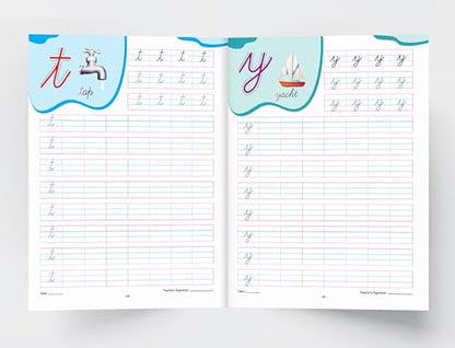 InIkao Cursive Writing Book on Capital & Small Letters for Kids Age 3+ Years | Trace and Write Handwriting Practice Workbook on English Alphabet Cursive Capital & Small Letters