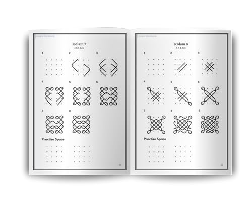 Mindful Kolam Art Volume 3 | 50 Step-by-Step Sikku Kolam and Muggulu Designs with 4 and 5 Dots | Drawing and Coloring Book with Practice Grids | Art Activity for Adults and Kids (Mindful Art Therapy)