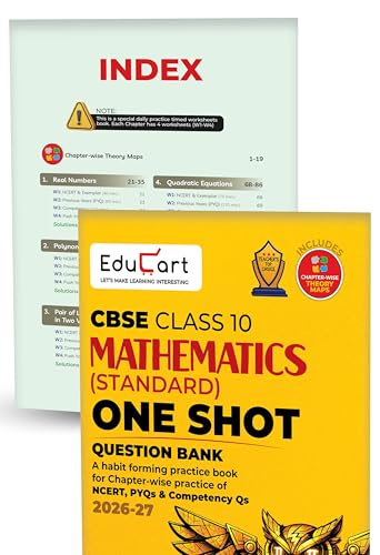 Educart CBSE Class 10 One Shot Question Bank Bundle 2026–27 | Science, Maths Standard, English & SST | Chapterwise NCERT Qs, PYQs & Competency-Based Qs | CBSE 2027 Exam
