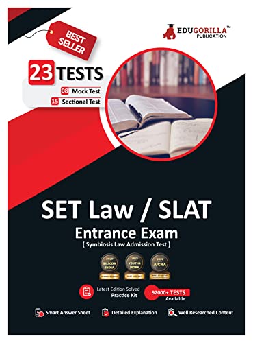 SET Law/SLAT (Symbiosis Law Admission Test) Entrance Exam 2024 - 8 Mock Tests and 15 Sectional Tests with Free Access to Online Tests