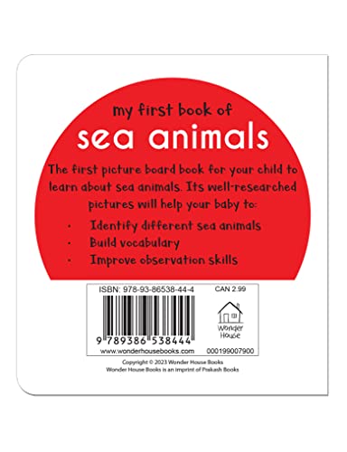 My First Book Of Sea Animals | Ages 0–3 Years | Ocean Animals | Board Book For Kids | Fish | Dolphins | Whales | Bright Pictures | Vocabulary Building | Toddlers & Preschoolers | Latest Edition