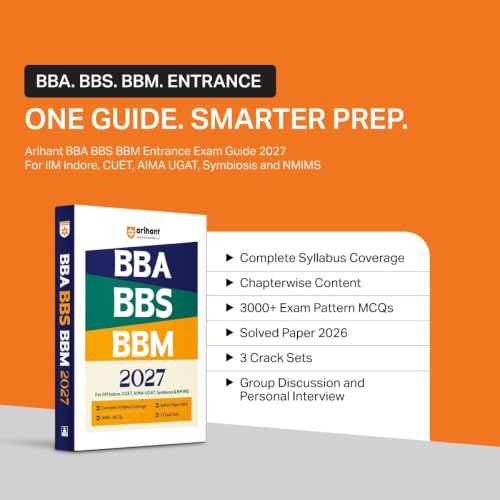 Arihant BBA BBS BBM Entrance Exam 2027 | For IIM Indore, CUET, AIMA UGAT, Symbiosis & NMIMS | Complete Syllabus, 3000+ MCQs, Solved Paper 2026 & 3 Crack Sets