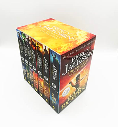 The Essential Percy Jackson Collection (7 Books Set) by Rick Riordan (Lightning Thief, Sea of Monsters, Titan's Curse, Battle of Labyrinth, Last Olympian, Greek Heroes, Greek Gods)