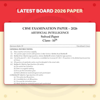 Oswaal CBSE Class 10 Artificial Intelligence Question Bank | Chapter & Topic-wise Solved Papers (2017–2026) | Based on Latest Syllabus (April 2026) | Includes 2026 Papers | For 2027 Exam