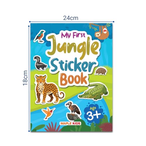 Sticker Books (Set of 4 Books) - Fairy, Jungle, Words, Unicorn - Activity Books for Kids - Stickers for Children - Age 3+ Years