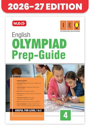 MTG English (IEO) Olympiad Prep Guide Class 4 | Detailed Theory, Exercise with Self Test For Practice | SOF Olympiad Books For Exam 2026-27 (Useful For Level-1 & 2)