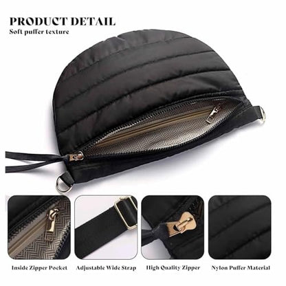 Puffy Crossbody Bag Padded Puffer Lattice Bags for Women Quilted Trendy Shoulder Bag Casual Padding Purse