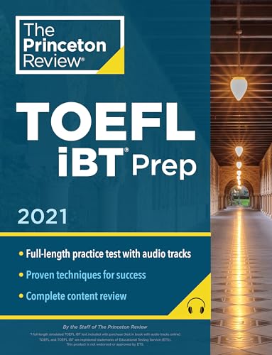 Princeton Review TOEFL iBT Prep with Audio/Listening Tracks, 2021 book cover