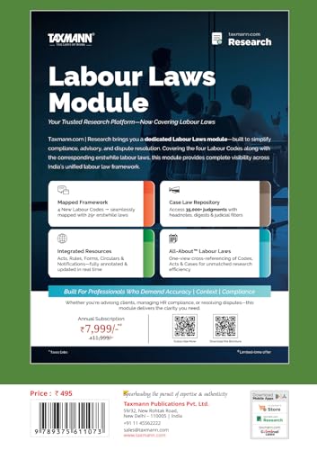 Taxmann's Code on Wages Law Manual – Arranged Across Concordance Tables & Comparative Study—Incorporating the Code with a Four-Layer Per-Section Treatment | Rules | Forms | Notifications | FAQs