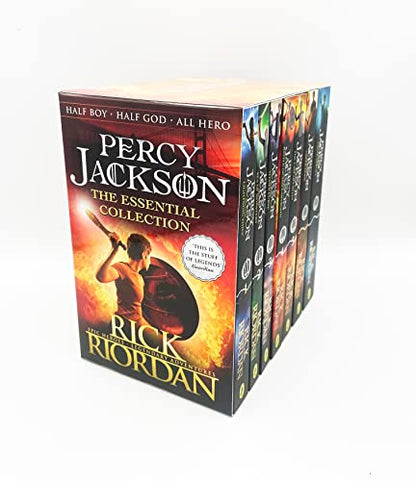 The Essential Percy Jackson Collection (7 Books Set) by Rick Riordan (Lightning Thief, Sea of Monsters, Titan's Curse, Battle of Labyrinth, Last Olympian, Greek Heroes, Greek Gods)
