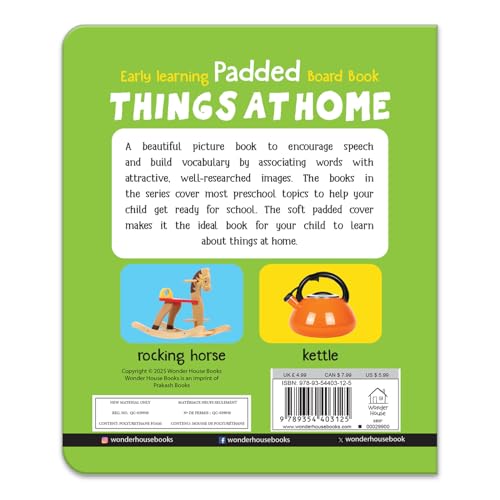 My First Padded Board Book Of Things At Home For Kids | Ages 0–5 Years | Early Learning | Household Objects | Bright Pictures | Vocabulary Building | Toddlers & Preschoolers | Latest Edition