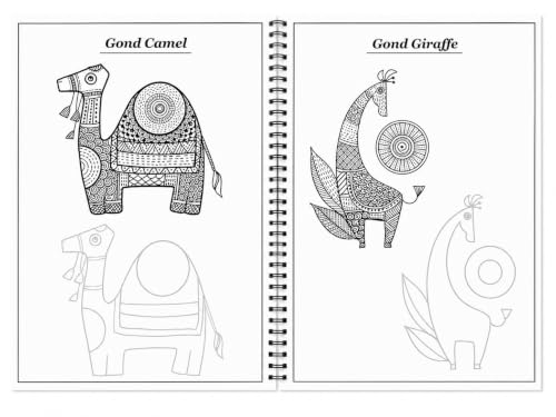 BASIC GOND ART COURSE BOOK (For Beginners) – Premium 200 gsm (A4 Size) | Step-by-Step Beginner’s Guide to Traditional Gond Painting with Patterns, ... Designs | Includes Practice Sheets
