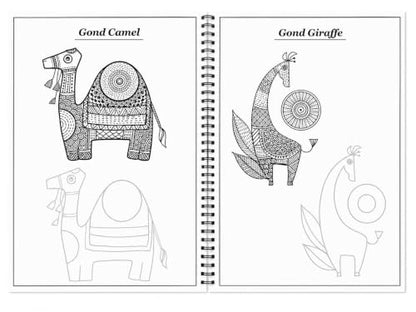 BASIC GOND ART COURSE BOOK (For Beginners) – Premium 200 gsm (A4 Size) | Step-by-Step Beginner’s Guide to Traditional Gond Painting with Patterns, ... Designs | Includes Practice Sheets