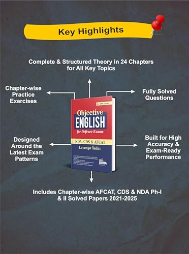 Disha Objective English for Defence Exams - NDA, CDS & AFCAT | For 2026 Exams | Includes PYQs | Fully Solved