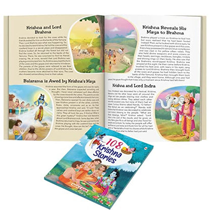 108 Krishna Stories for Children (Illustrated) - Story Book for Kids - Hindu Mythology - Indian Gods & Goddesses - Bedtime Stories - 3 Years to 10 Years Old - English Short Stories for Children