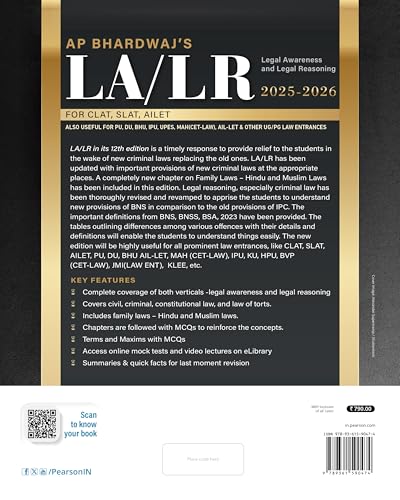 Legal Awareness and Legal Reasoning for CLAT, SLAT, AILET, 12e (Old edition)
